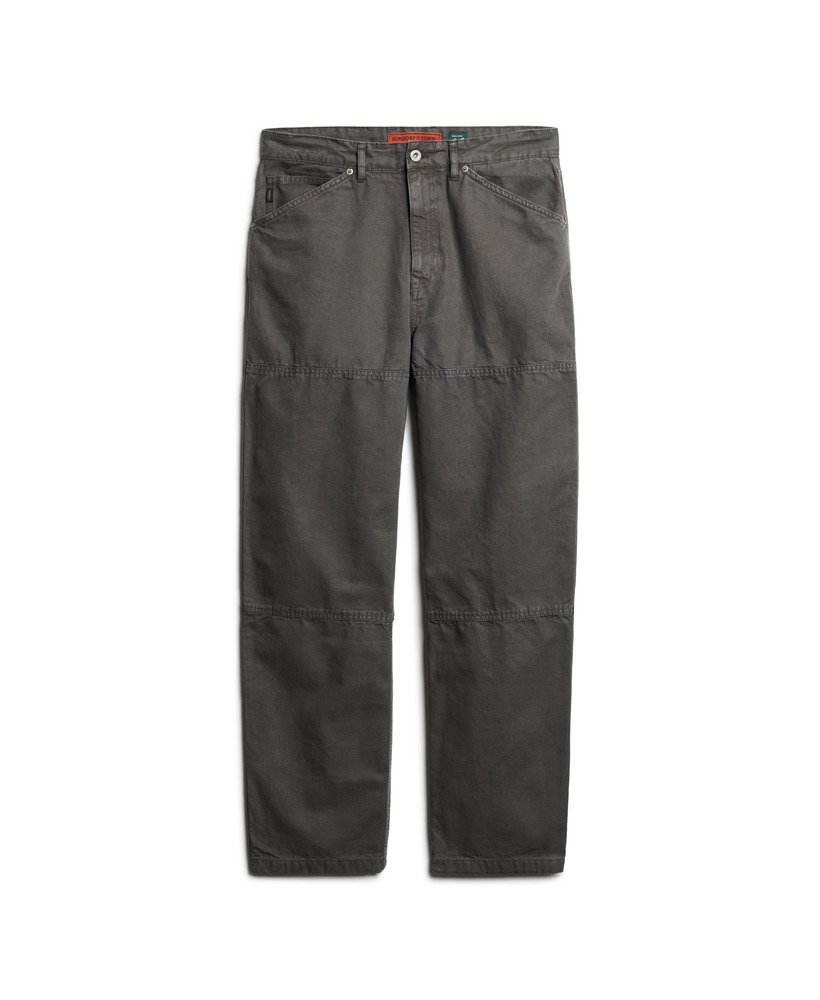 vintage timmermansbroek in verwassen grijs.