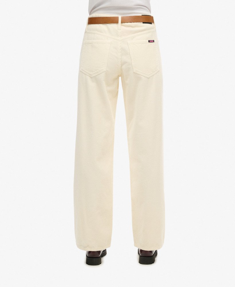 vintage corduroy broek met wijde pijpen in riff white