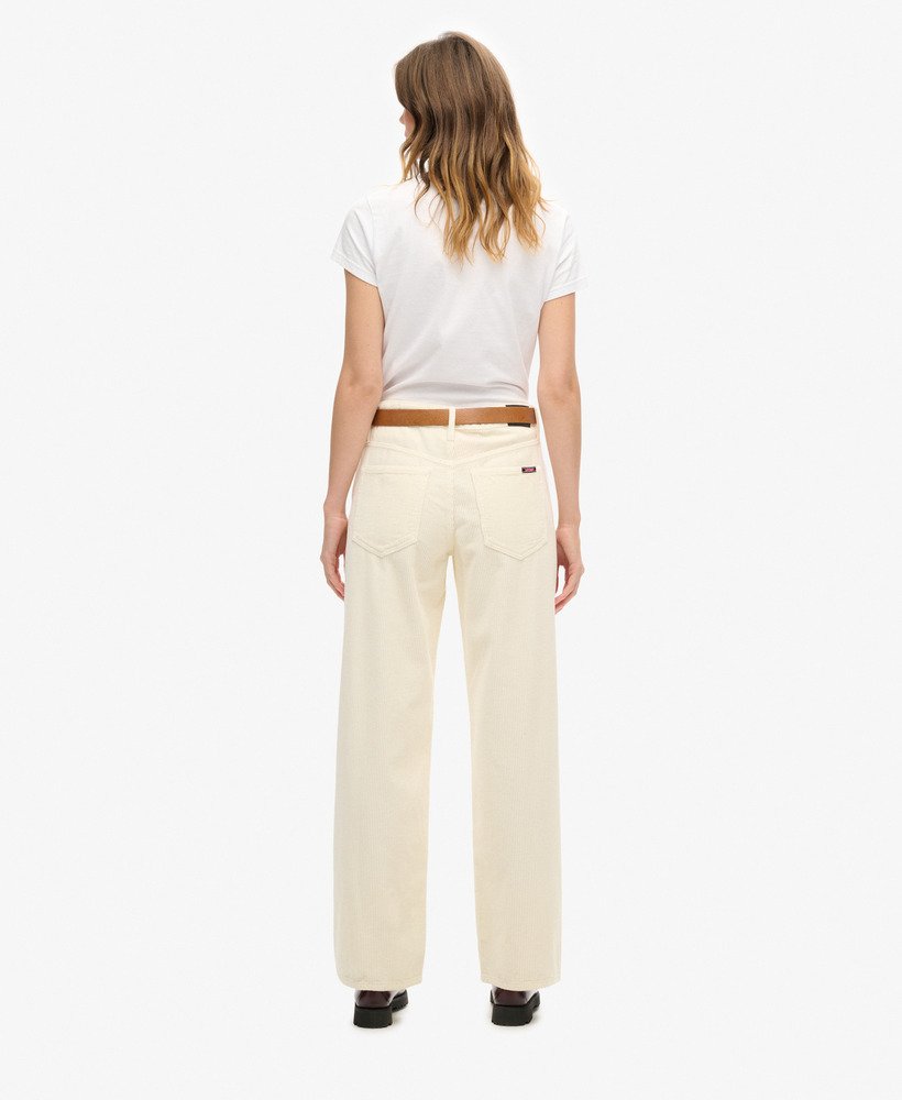 vintage corduroy broek met wijde pijpen in riff white