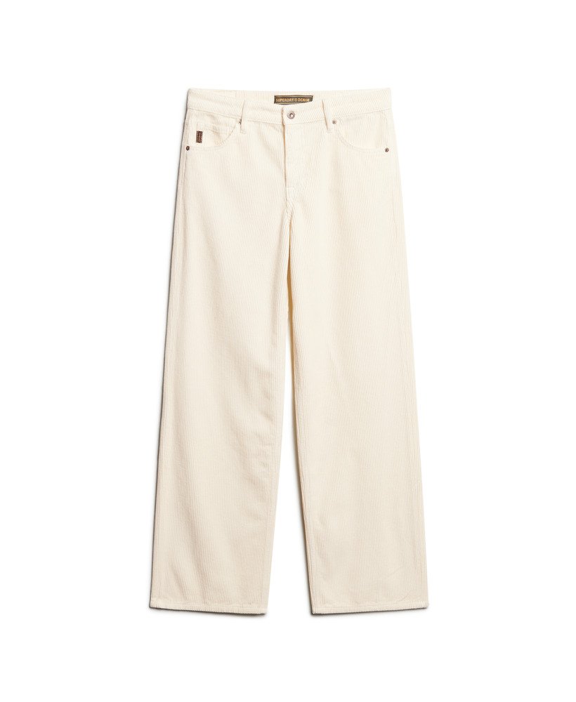 vintage corduroy broek met wijde pijpen in riff white
