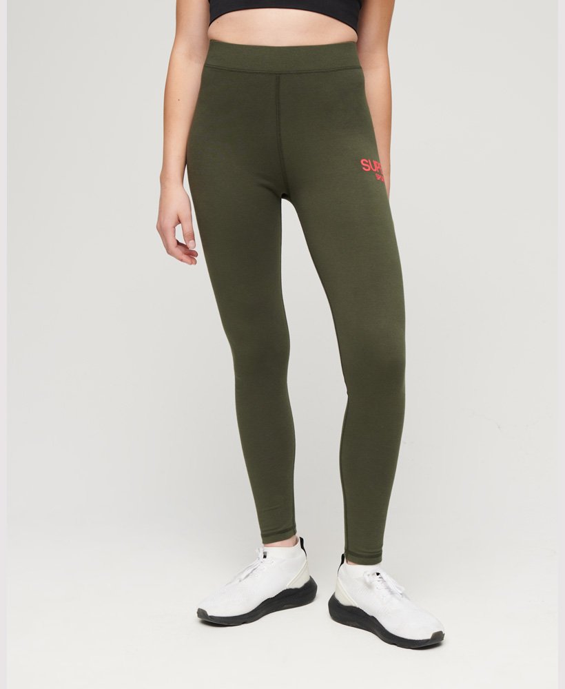 core sports legging met hoge taille in donker mosgroen