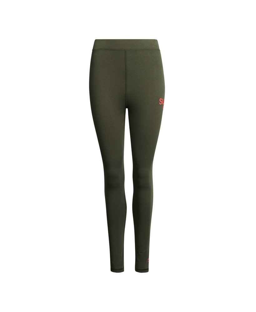 core sports legging met hoge taille in donker mosgroen
