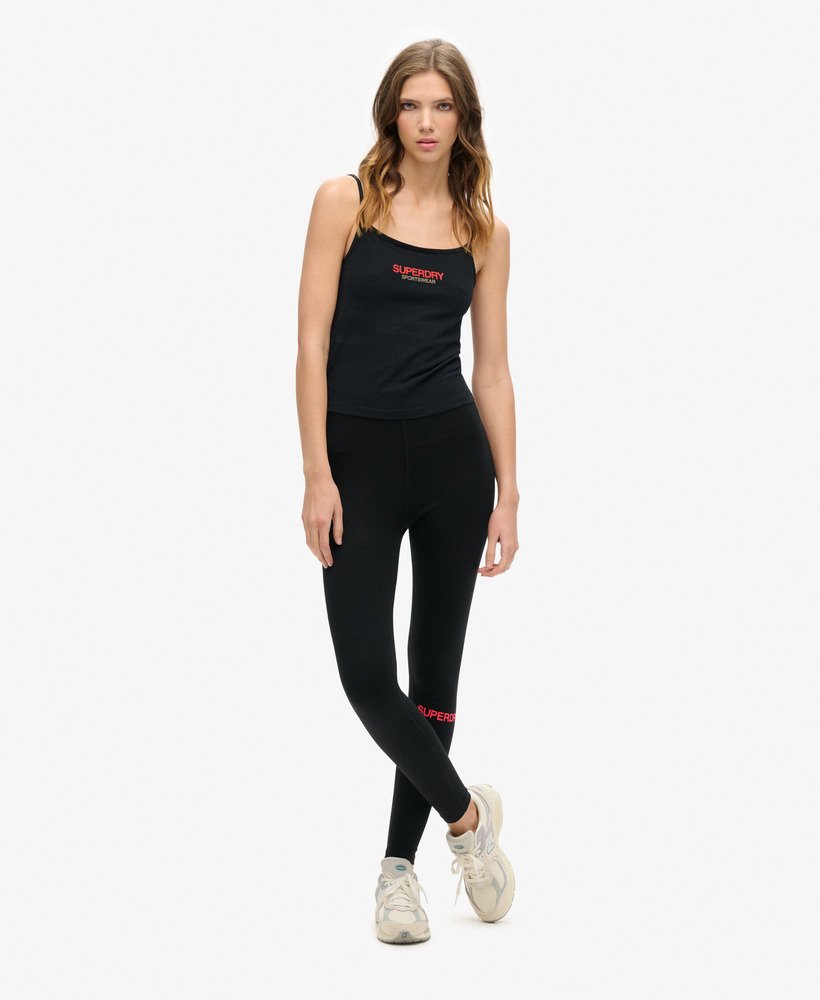 sportieve legging met hoge taille in zwarthypervuurroze