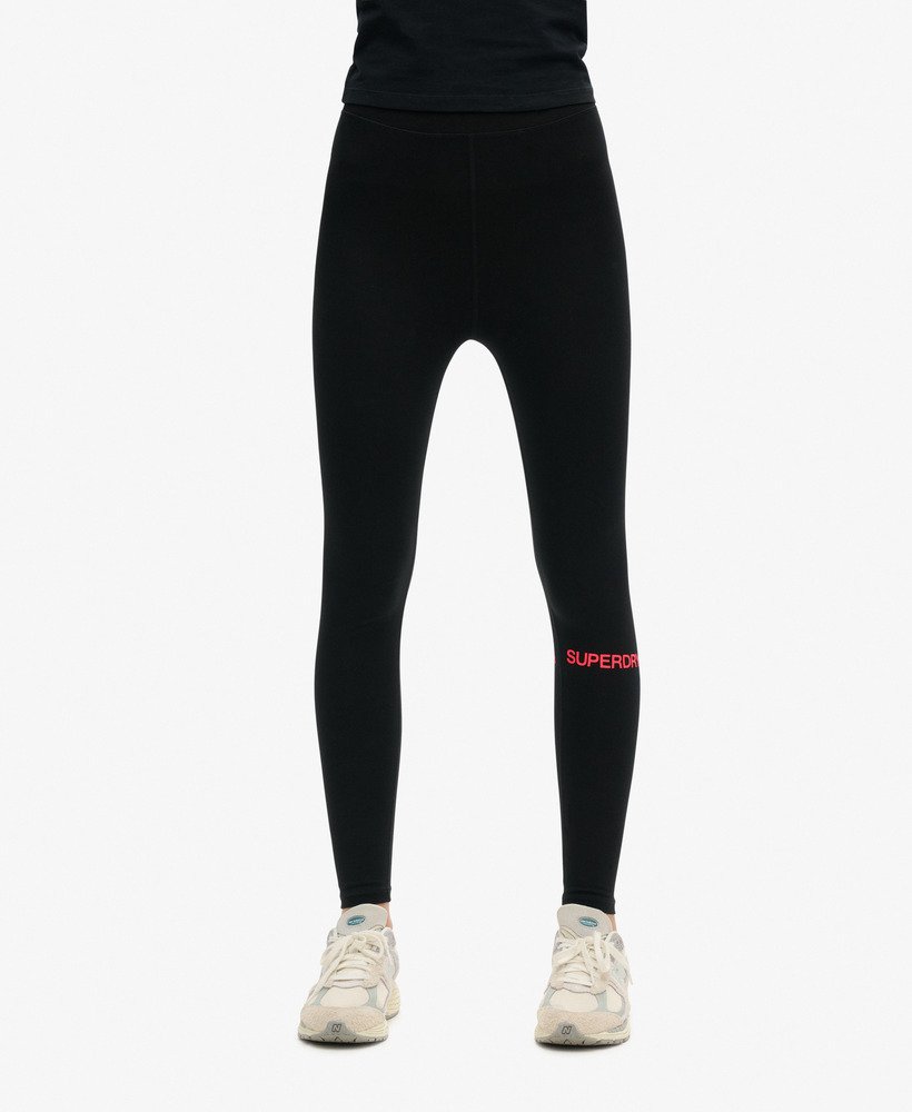 sportieve legging met hoge taille in zwarthypervuurroze