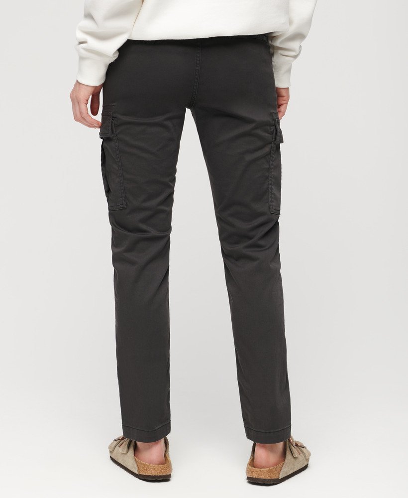 slim fit cargobroek met middelhoge taille in zwart