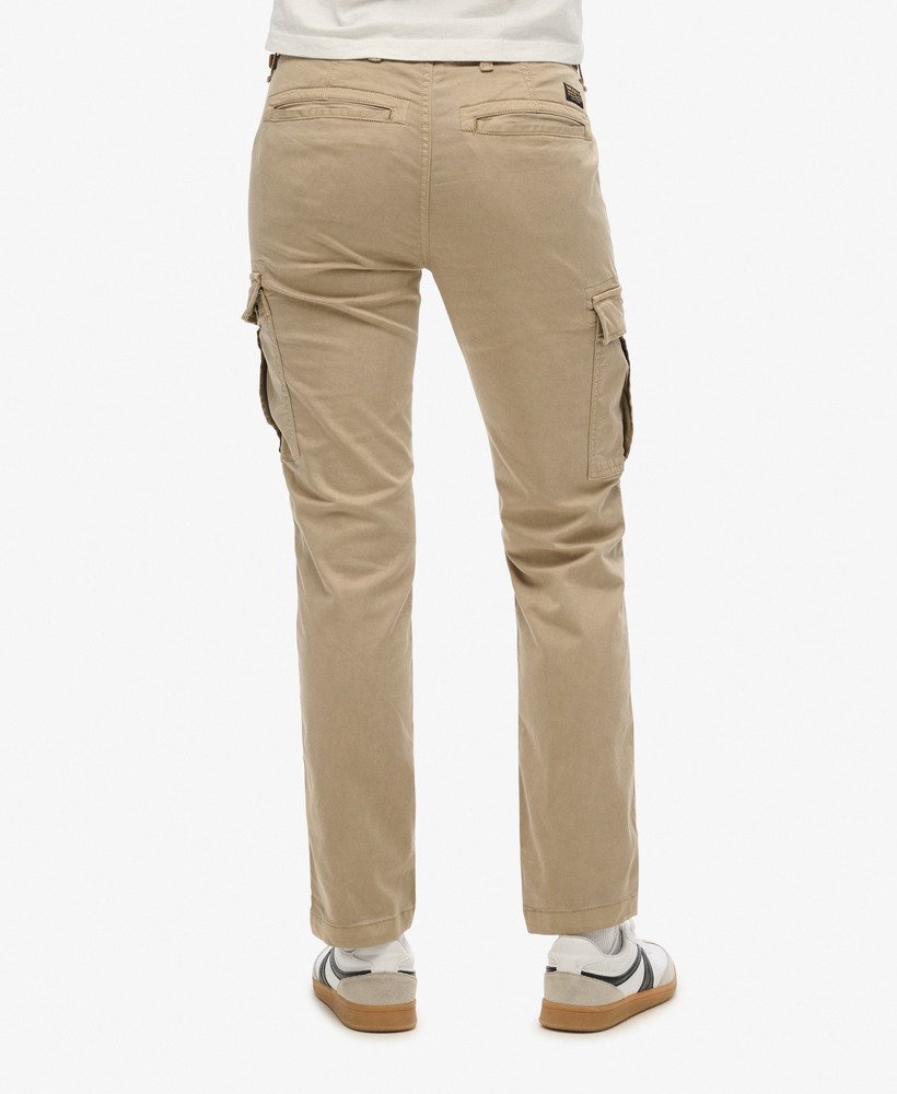 slim fit cargobroek met middelhoge taille in stonewash taupebruin