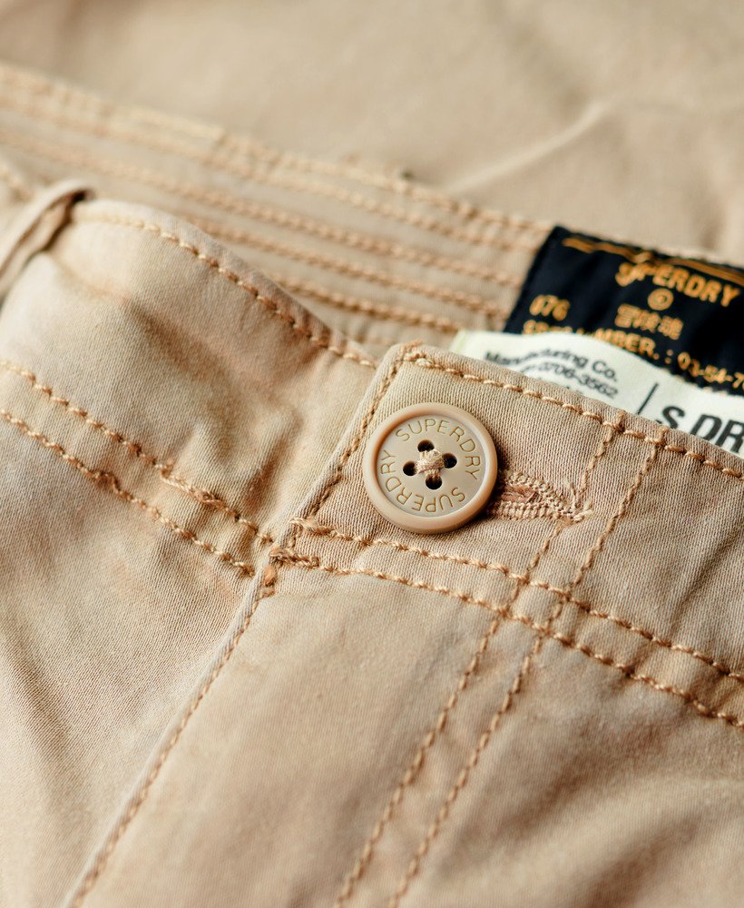 slim fit cargobroek met middelhoge taille in stonewash taupebruin