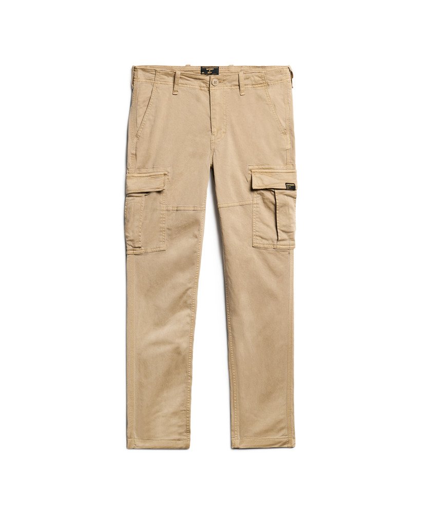 slim fit cargobroek met middelhoge taille in stonewash taupebruin