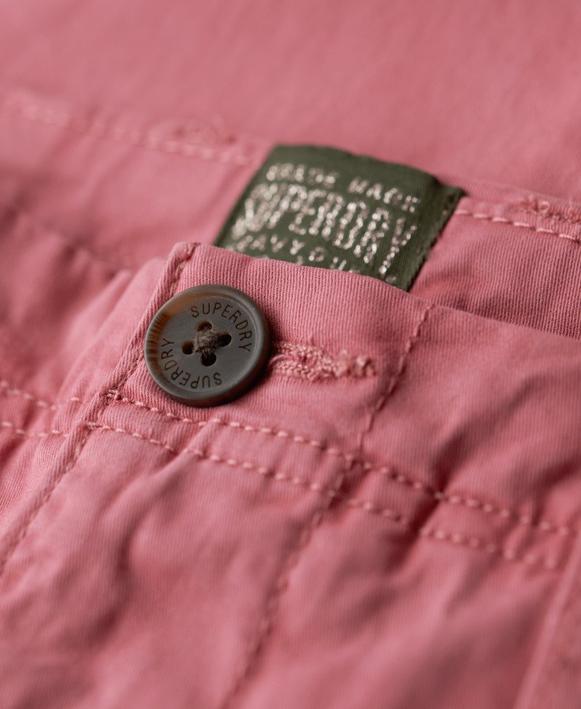 chino broek met middelhoge taille in mauve roze