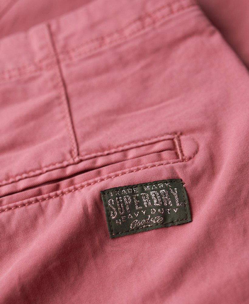 chino broek met middelhoge taille in mauve roze