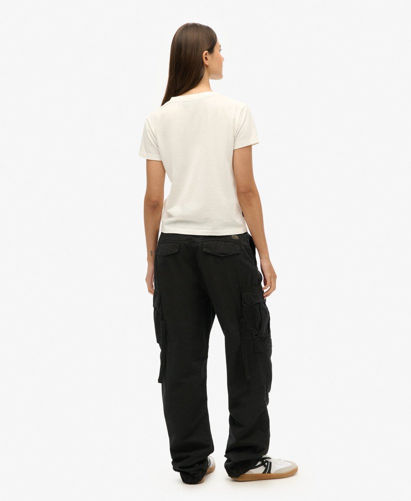 lage taille para cargobroek in zwart