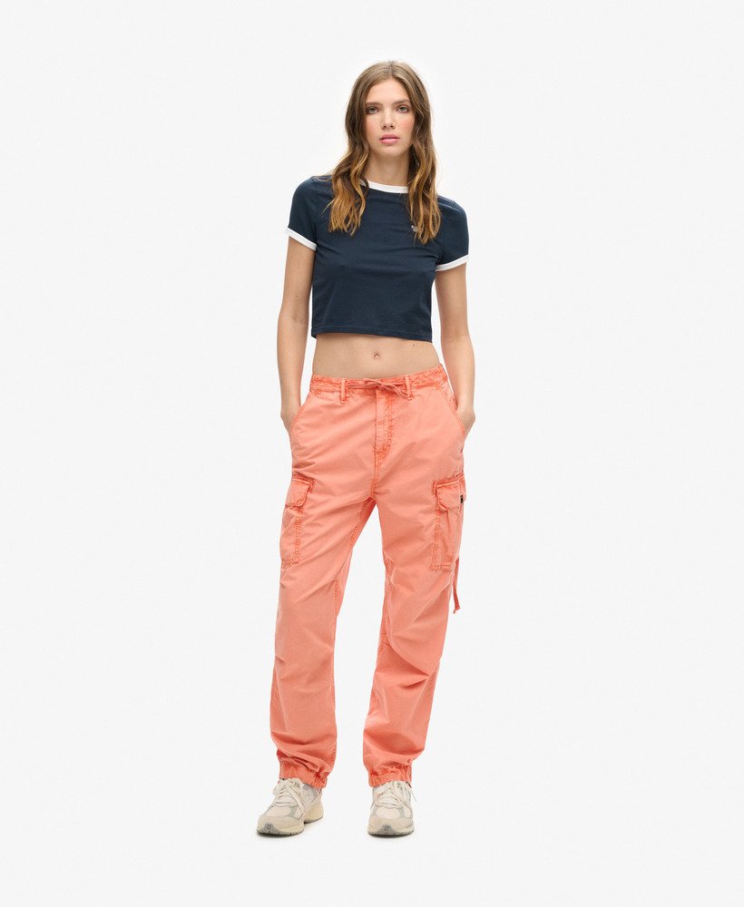 lage para cargo broek in terracotta