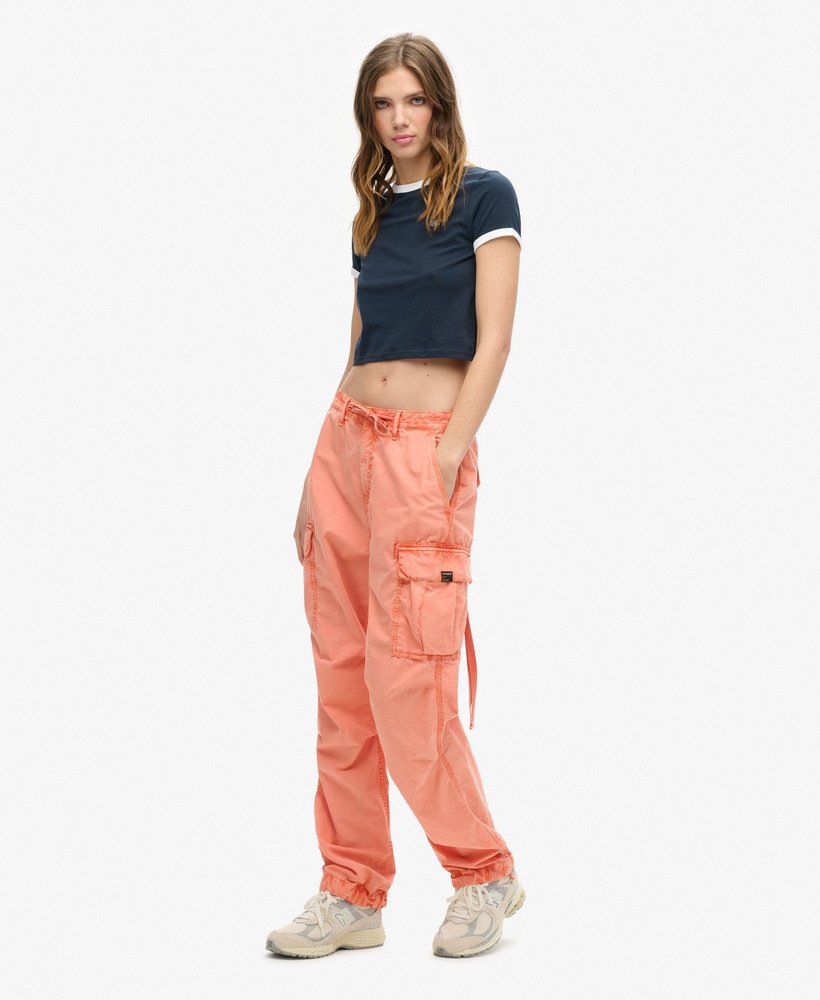 lage para cargo broek in terracotta