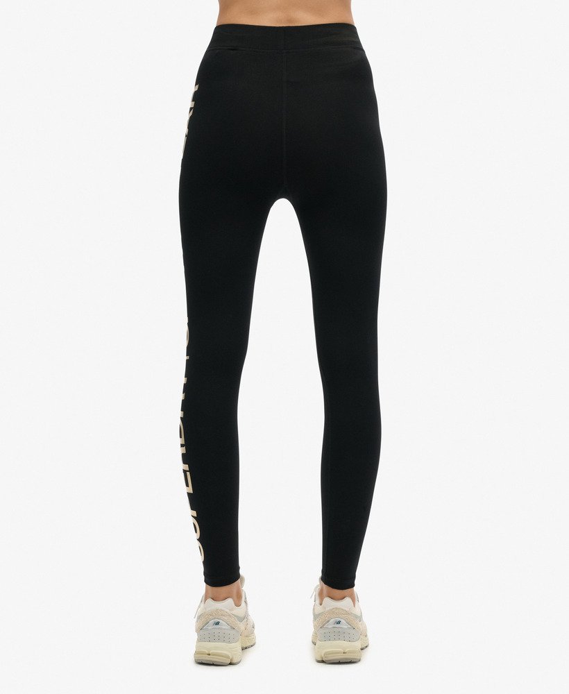 sportlegging met hoge taille in zwartbrons