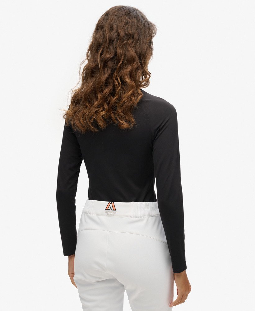 ski logo baselayer halfzip in zwart