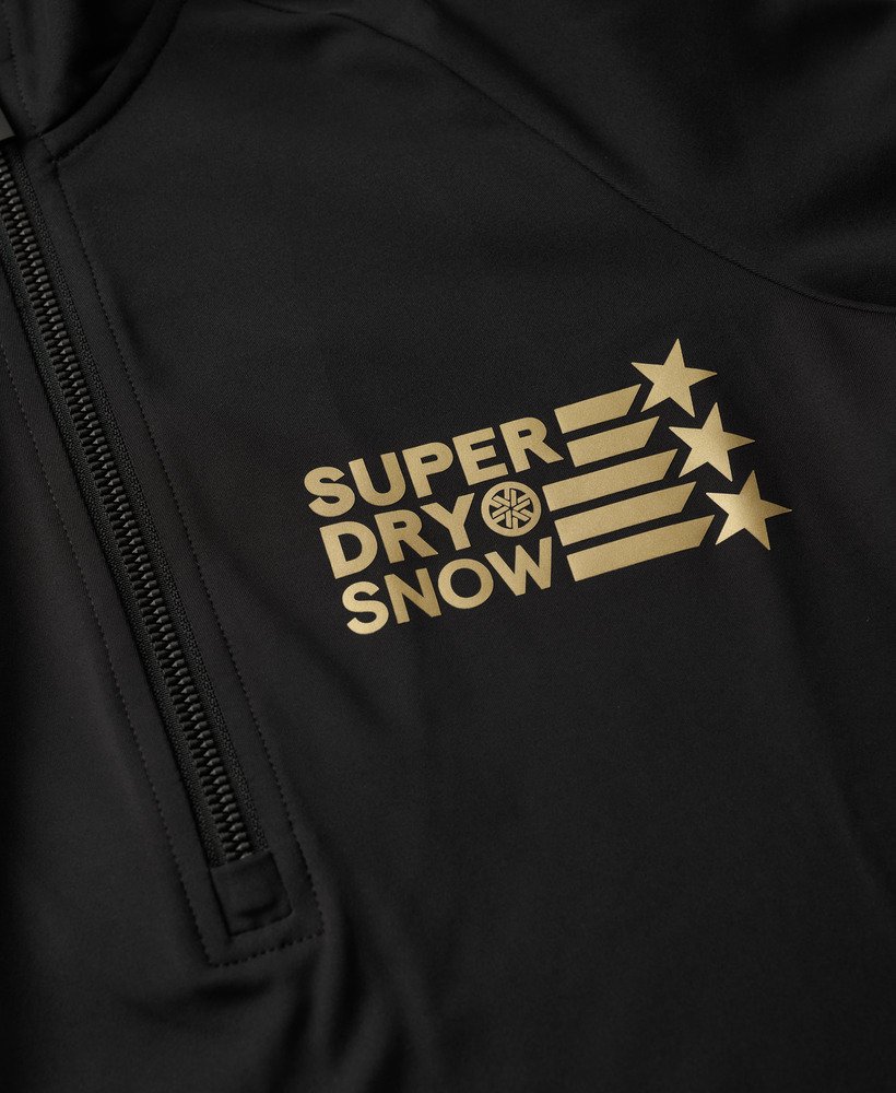ski logo baselayer halfzip in zwart