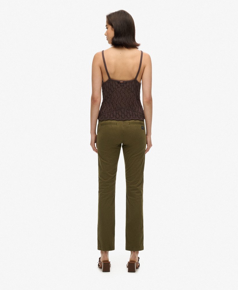 chino broek met middelhoge taille in grijs gemêleerdjaffa