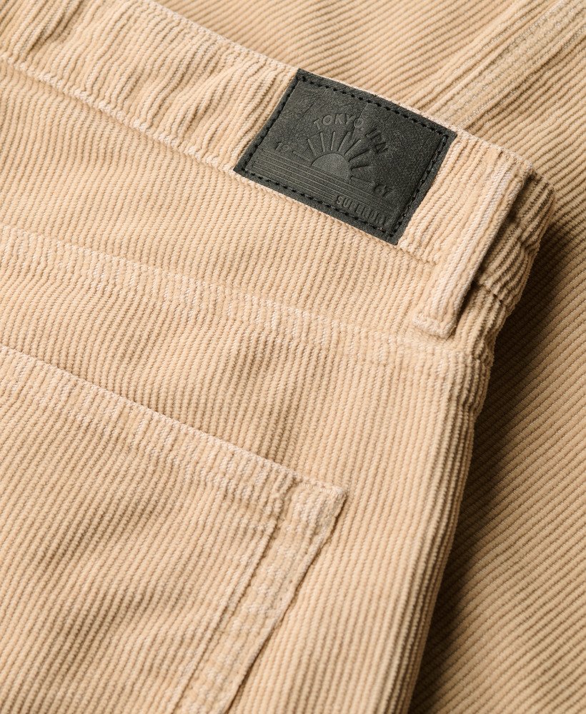 corduroy broek met rechte pijpen in peyote beige
