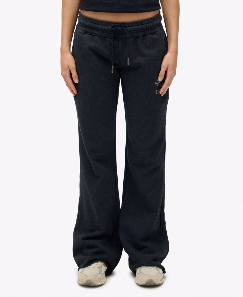 Sportieve joggingbroek met print en wijde pijpen