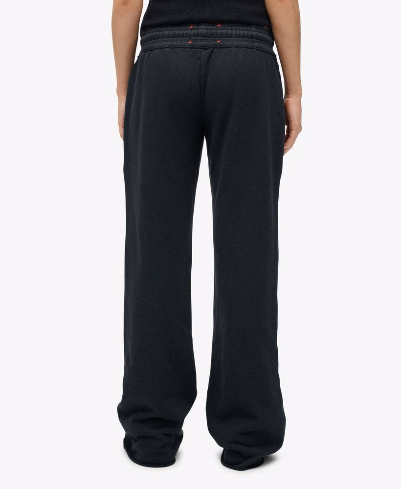Sportieve joggingbroek met print en wijde pijpen
