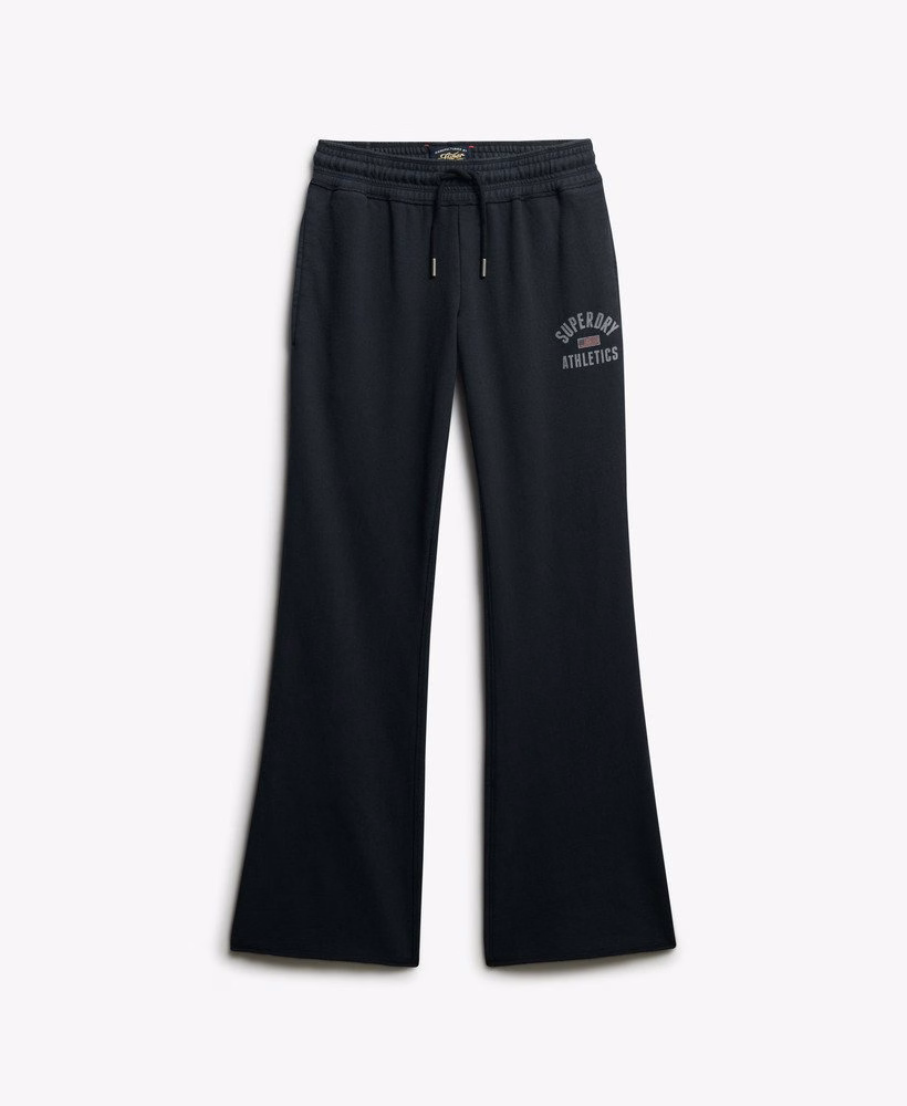 Sportieve joggingbroek met print en wijde pijpen