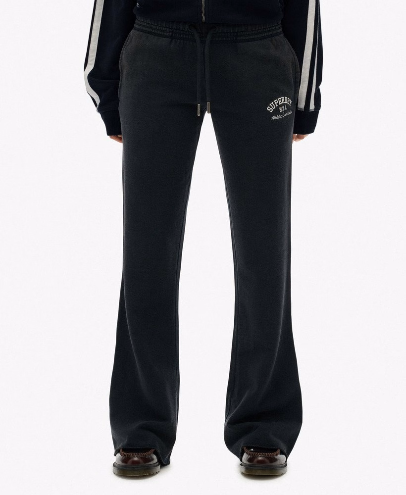Sportieve joggingbroek met wijde pijpen en borduurwerk