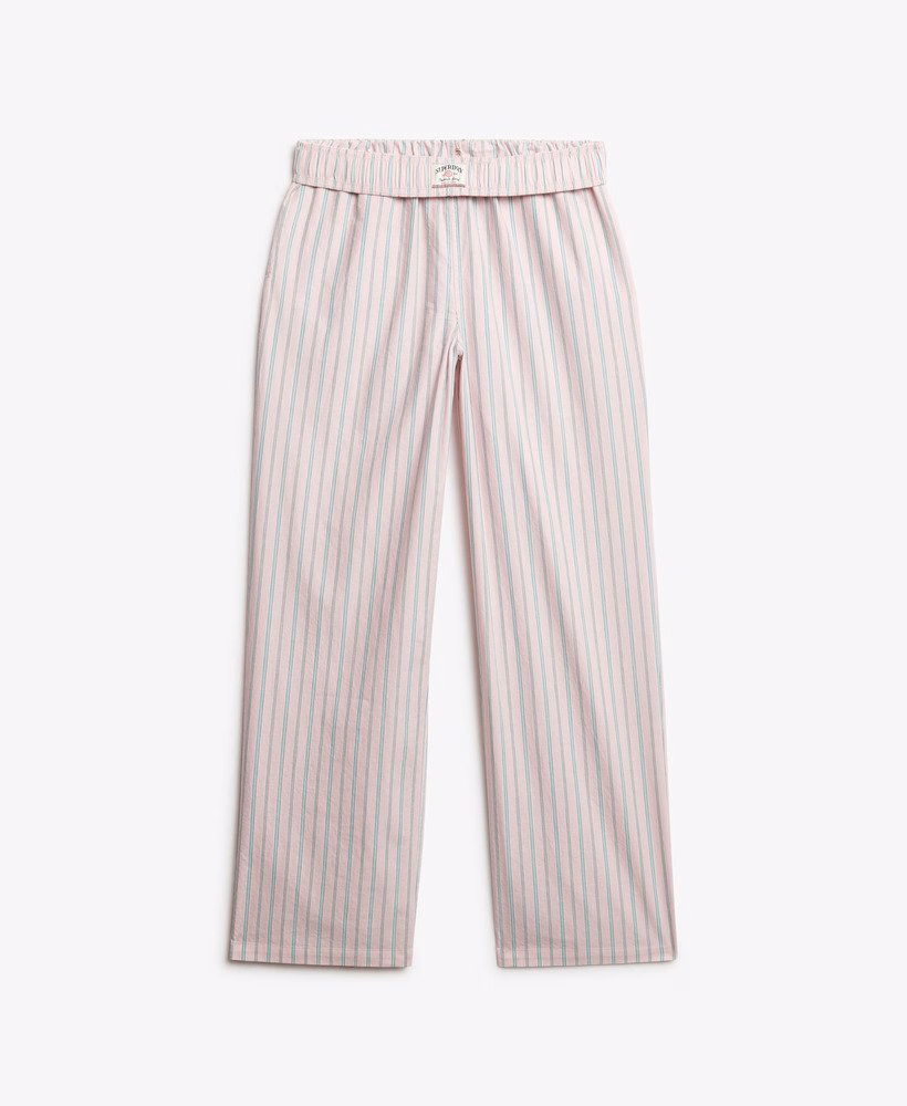 Biologisch katoenen gestreepte broek met elastische tailleband