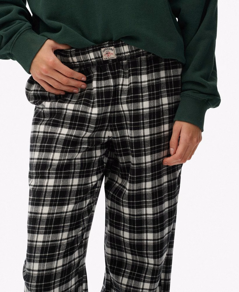 Katoenen geruite broek met elastische taille