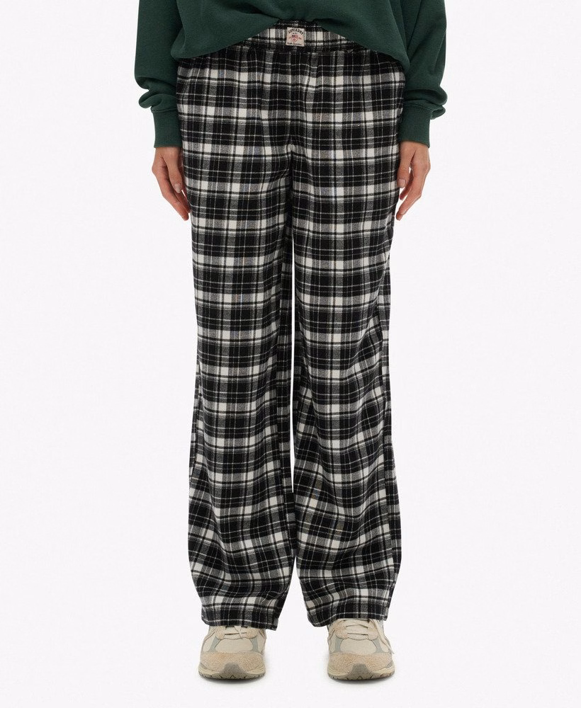 Katoenen geruite broek met elastische taille