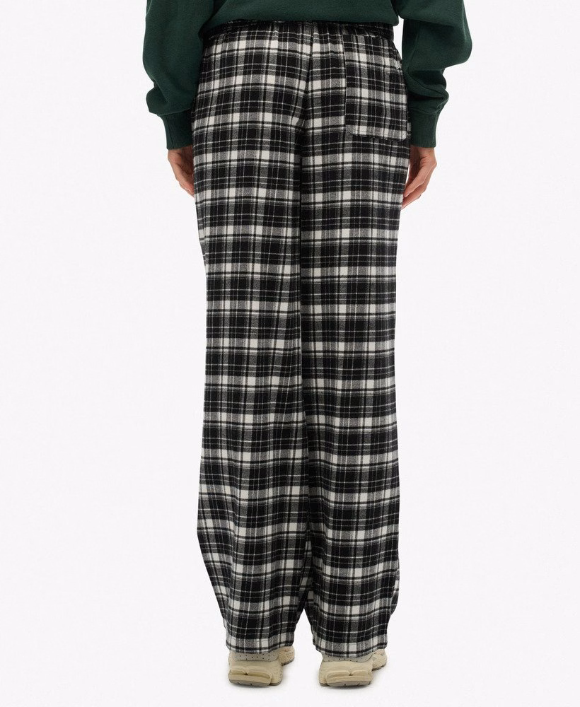 Katoenen geruite broek met elastische taille