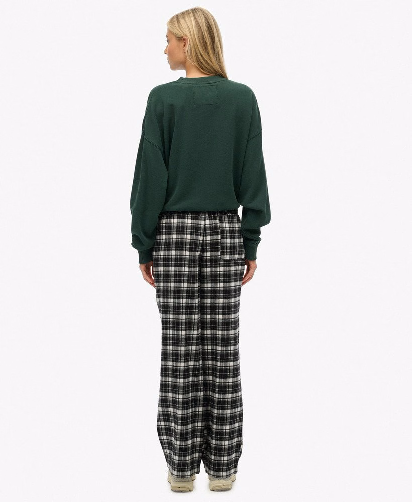 Katoenen geruite broek met elastische taille