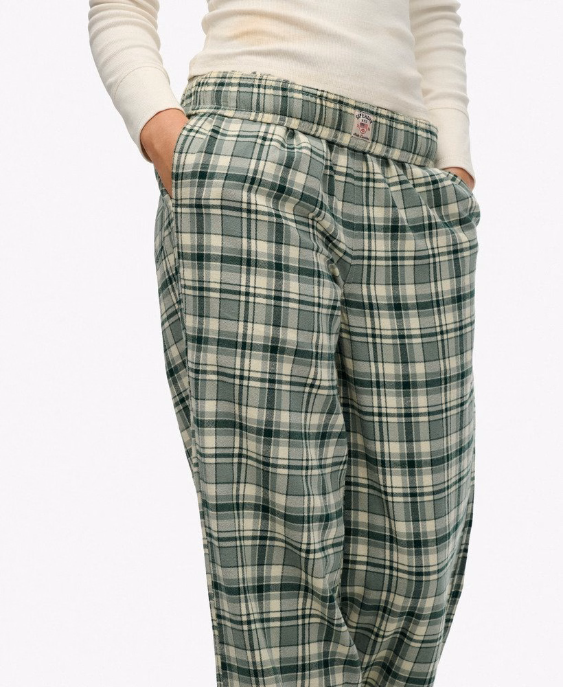 Katoenen geruite broek met elastische taille