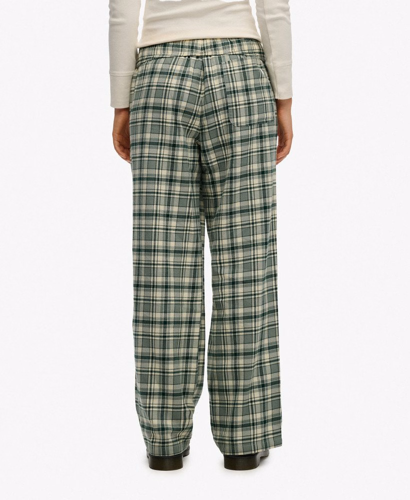 Katoenen geruite broek met elastische taille