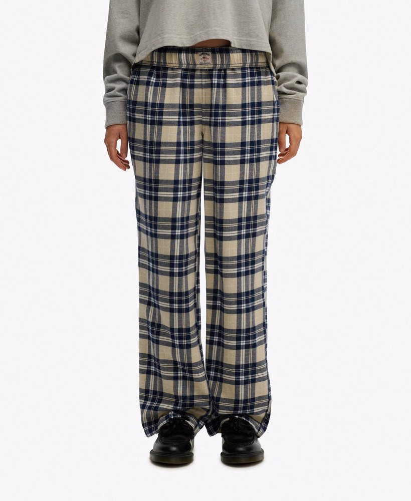 Katoenen geruite broek met elastische taille
