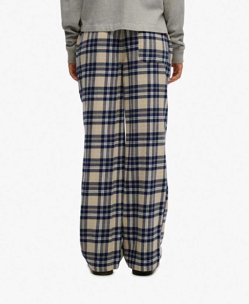 Katoenen geruite broek met elastische taille