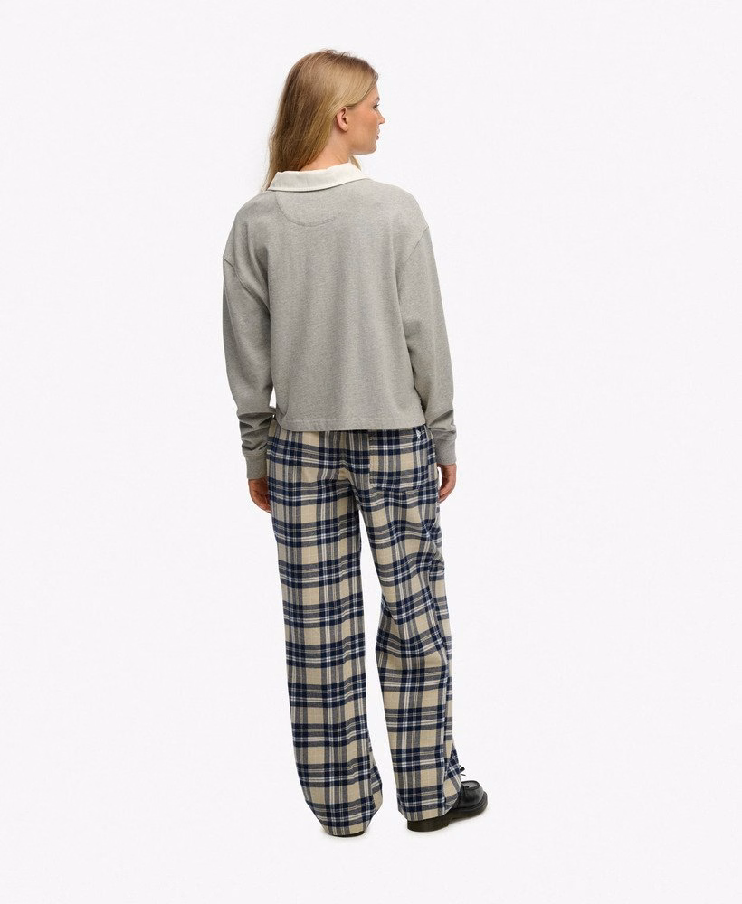 Katoenen geruite broek met elastische taille