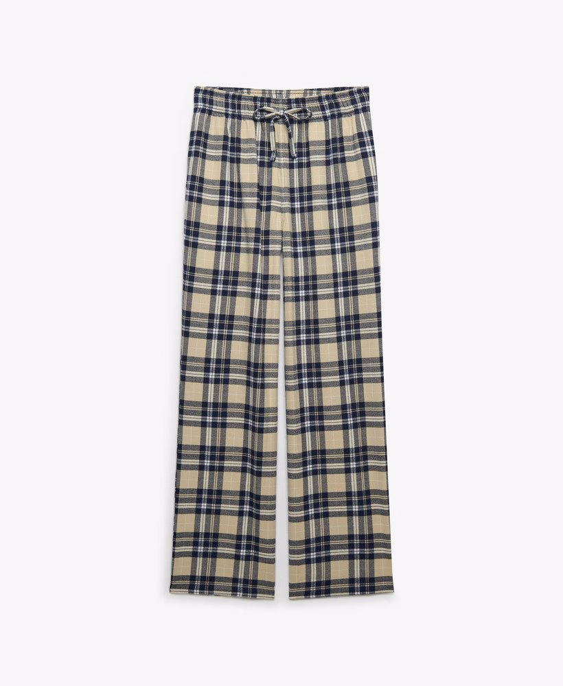 Katoenen geruite broek met elastische taille