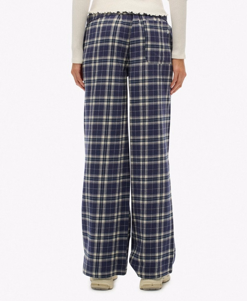 Katoenen geruite broek met elastische taille