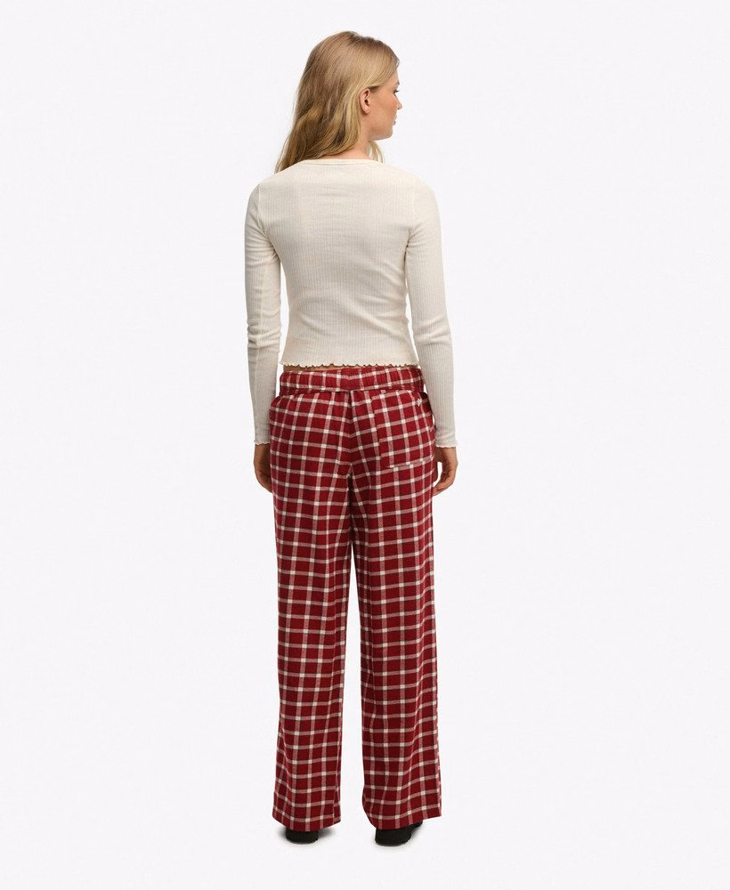 Katoenen geruite broek met elastische taille