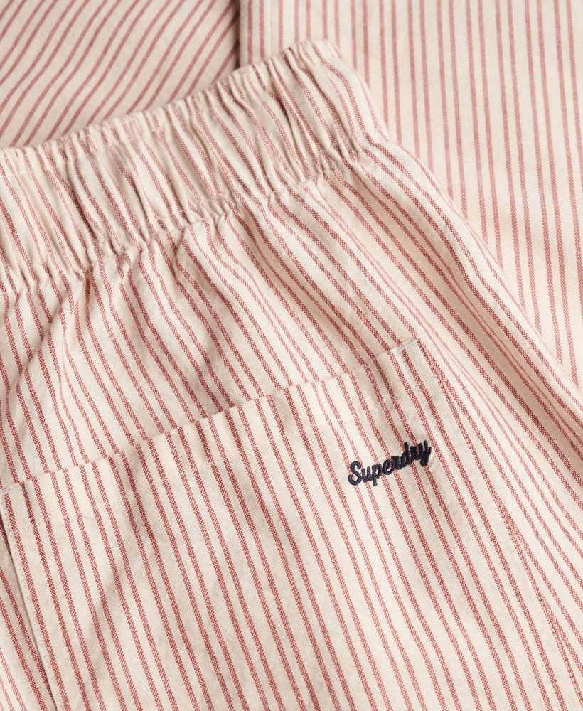Biologisch katoenen gestreepte broek met elastische tailleband