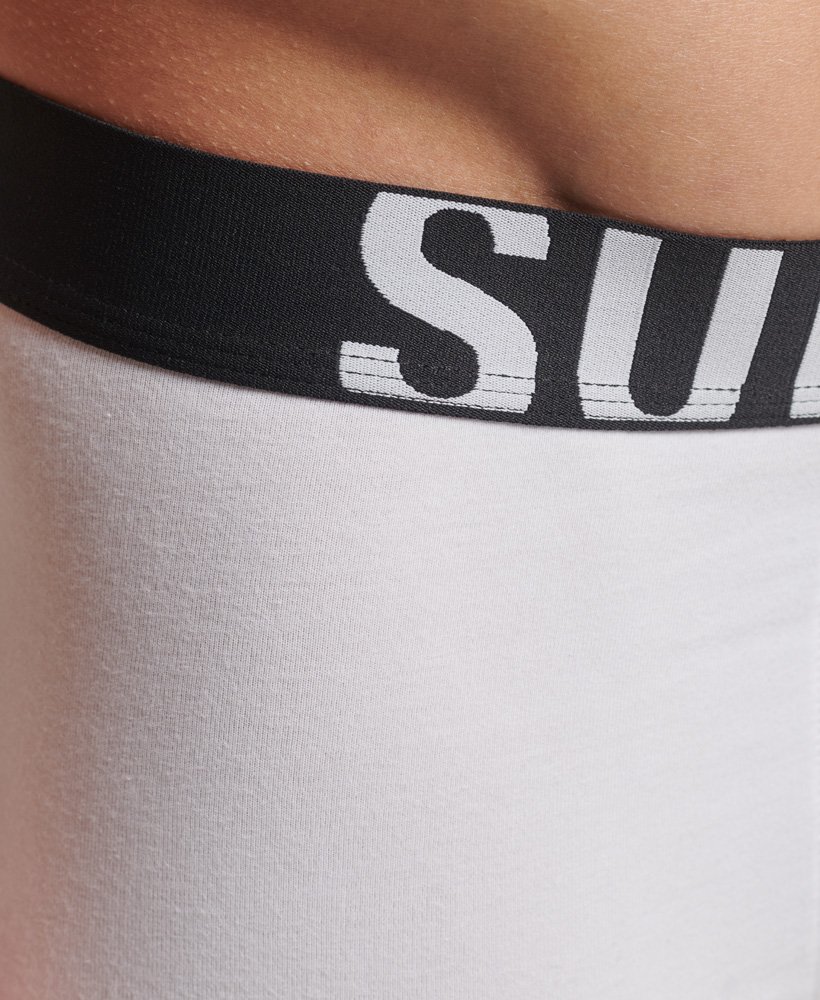 biologisch katoenen boxershorts met dubbel logo dubbelverpakking in zwartwit.