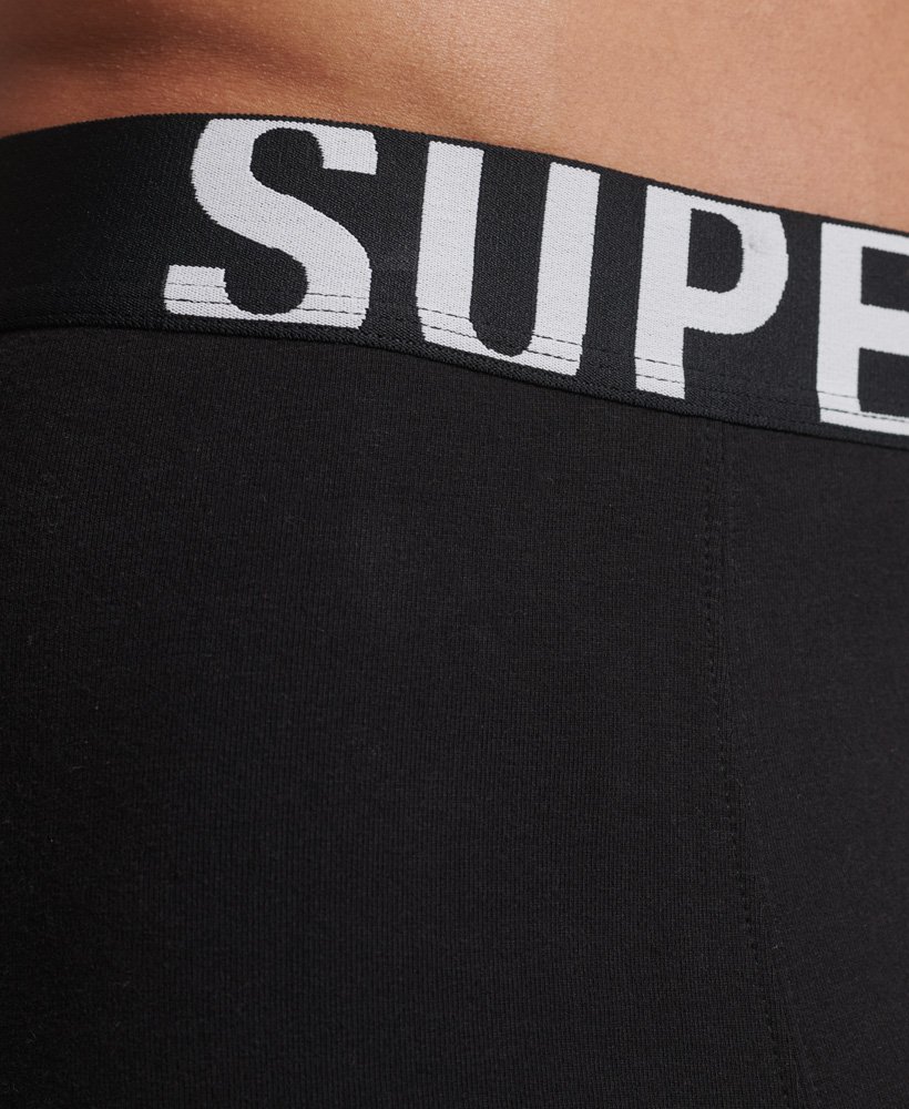 biologisch katoenen boxershort met dubbel logo dubbelverpakking in zwartzwart optisch.
