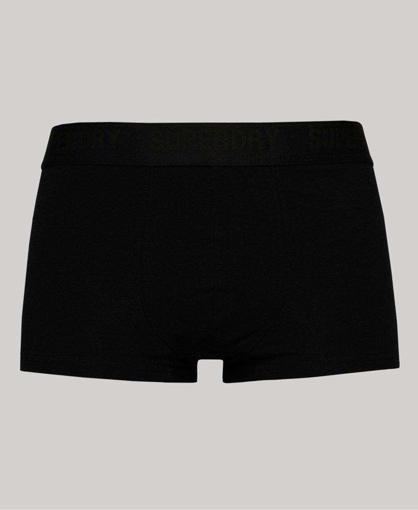 biologische katoenen boxershorts driepack in zwartolijfgroengrijs.