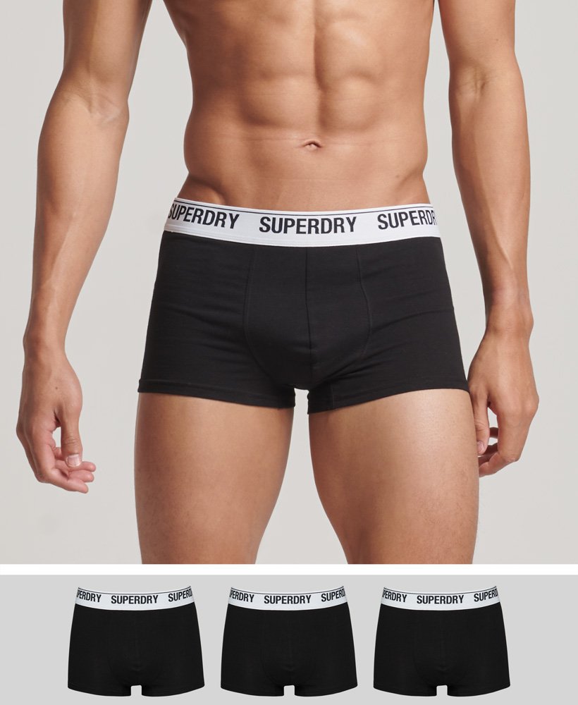 biologisch katoenen boxershorts drie stuks in zwartoptisch zwart.