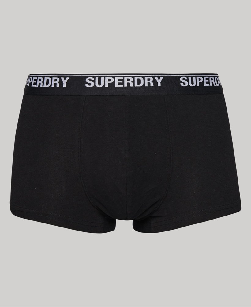 biologische katoenen boxershorts driepack in zwartoranjegrijs.