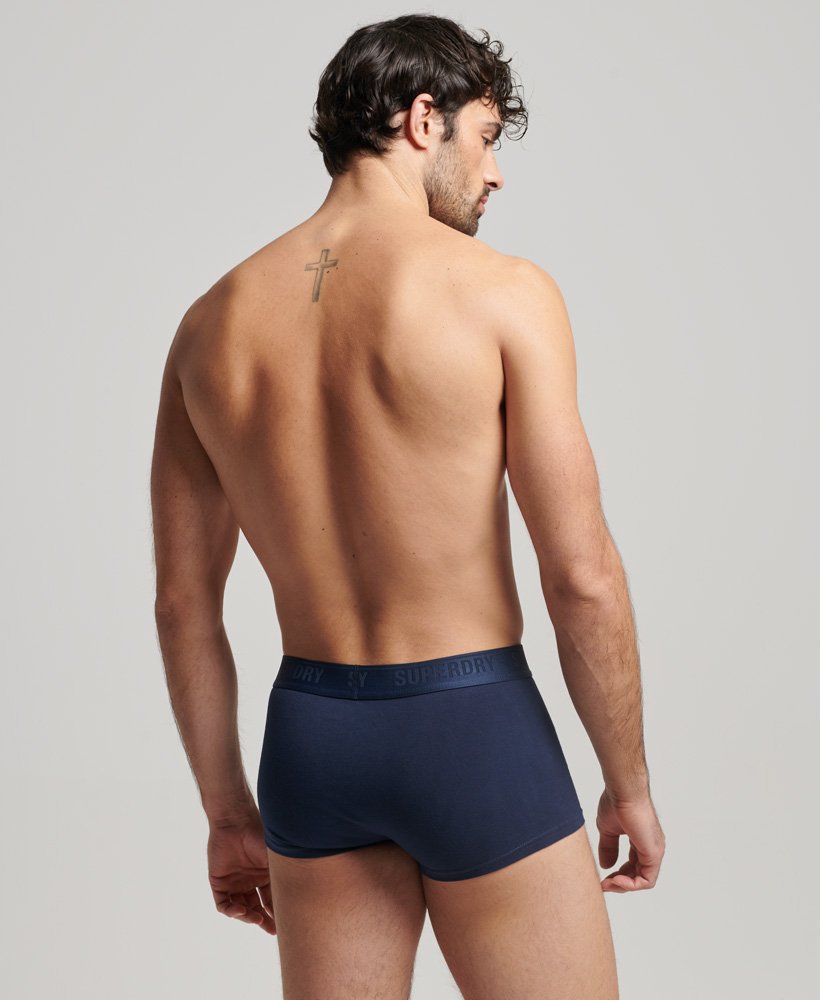 biologisch katoenen boxershorts drie stuks in een prachtige marineblauwe kleur.