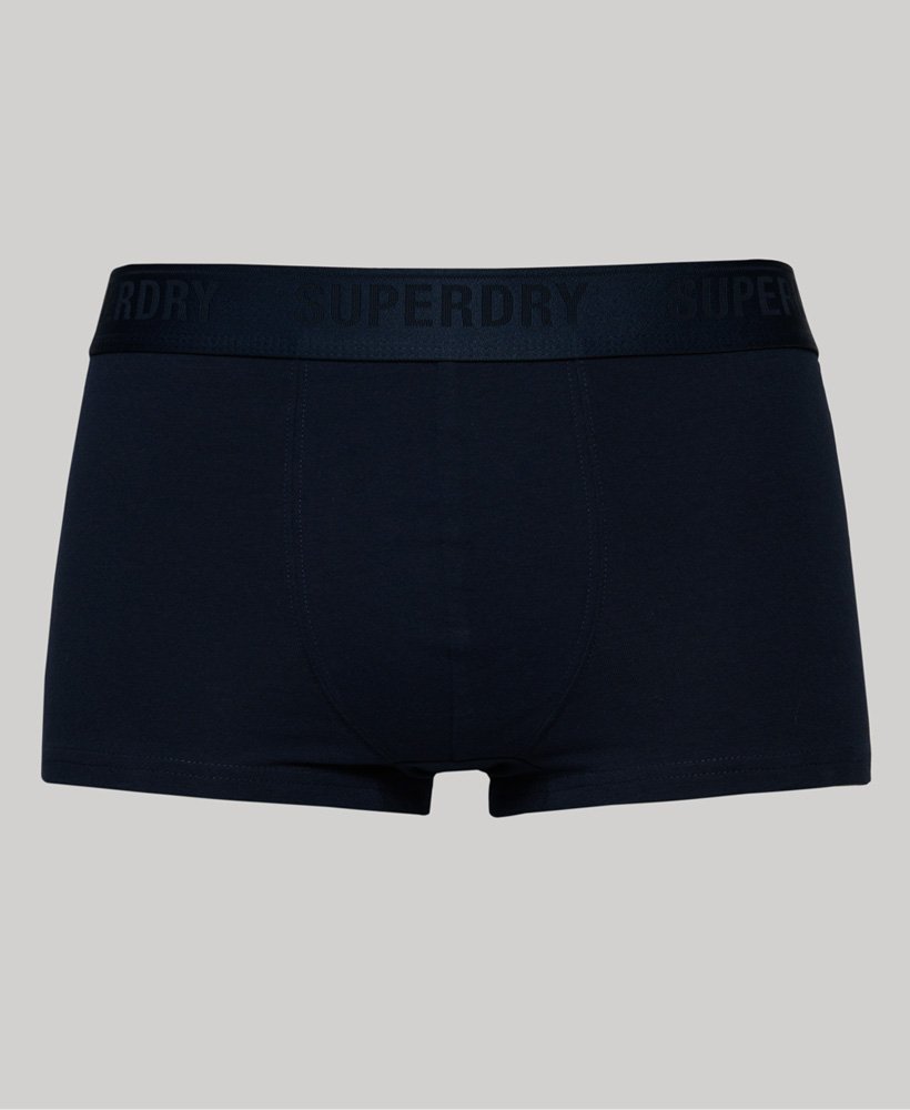 biologisch katoenen boxershorts drie stuks in een prachtige marineblauwe kleur.