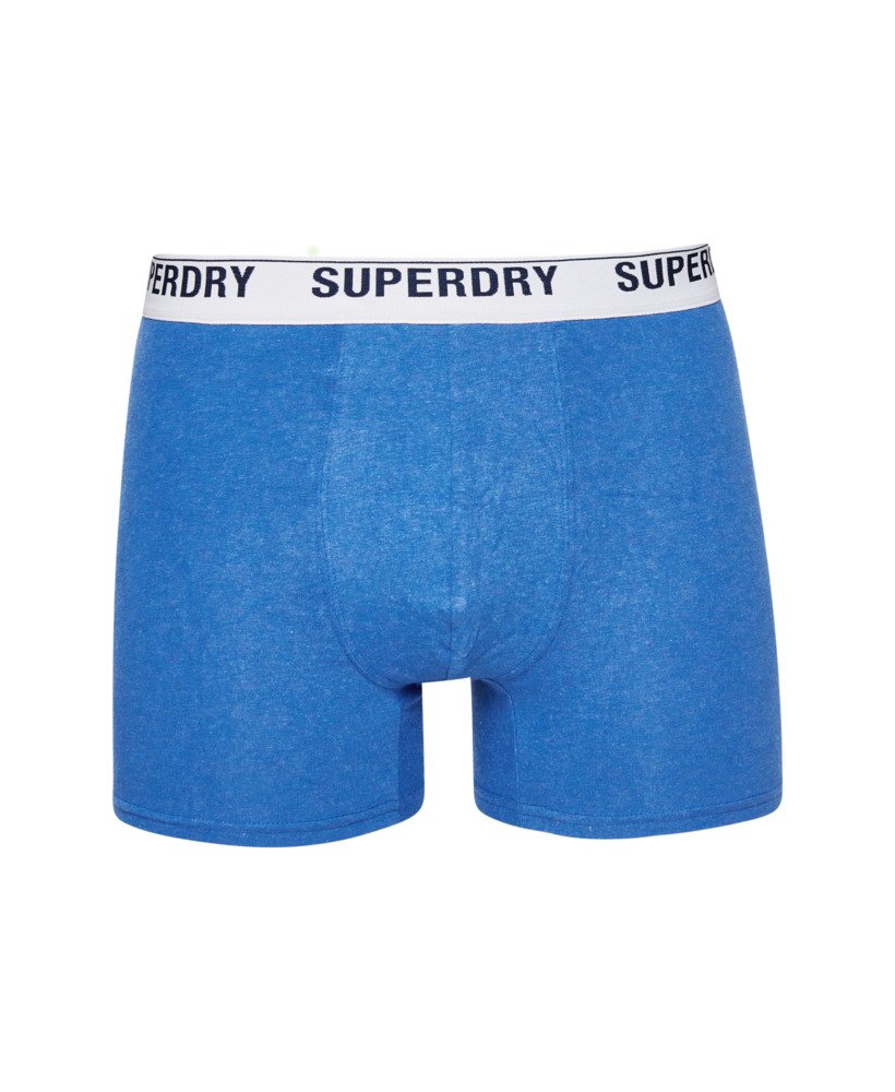 biologische katoenen boxershorts enkelpak in mazarinblauw gemêleerd.
