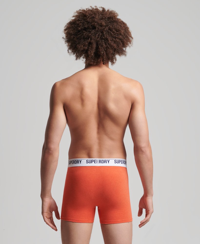 biologische katoenen boxershorts enkelpak in fel oranje gemêleerd.