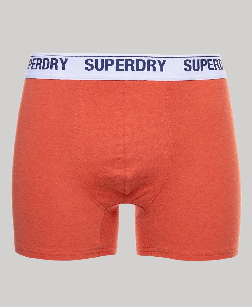 biologische katoenen boxershorts enkelpak in fel oranje gemêleerd.